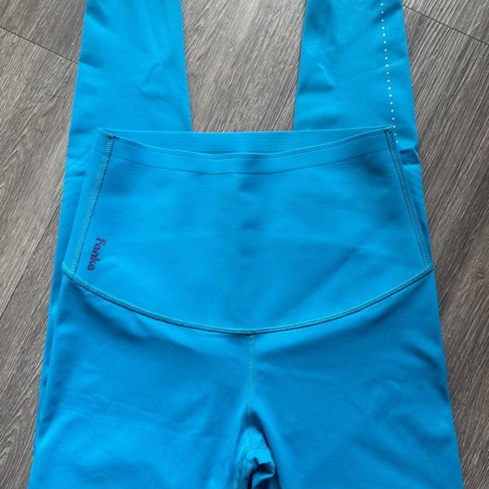 Fanka High Waisted Compression Leggings Ocean Blue Activewear S/M